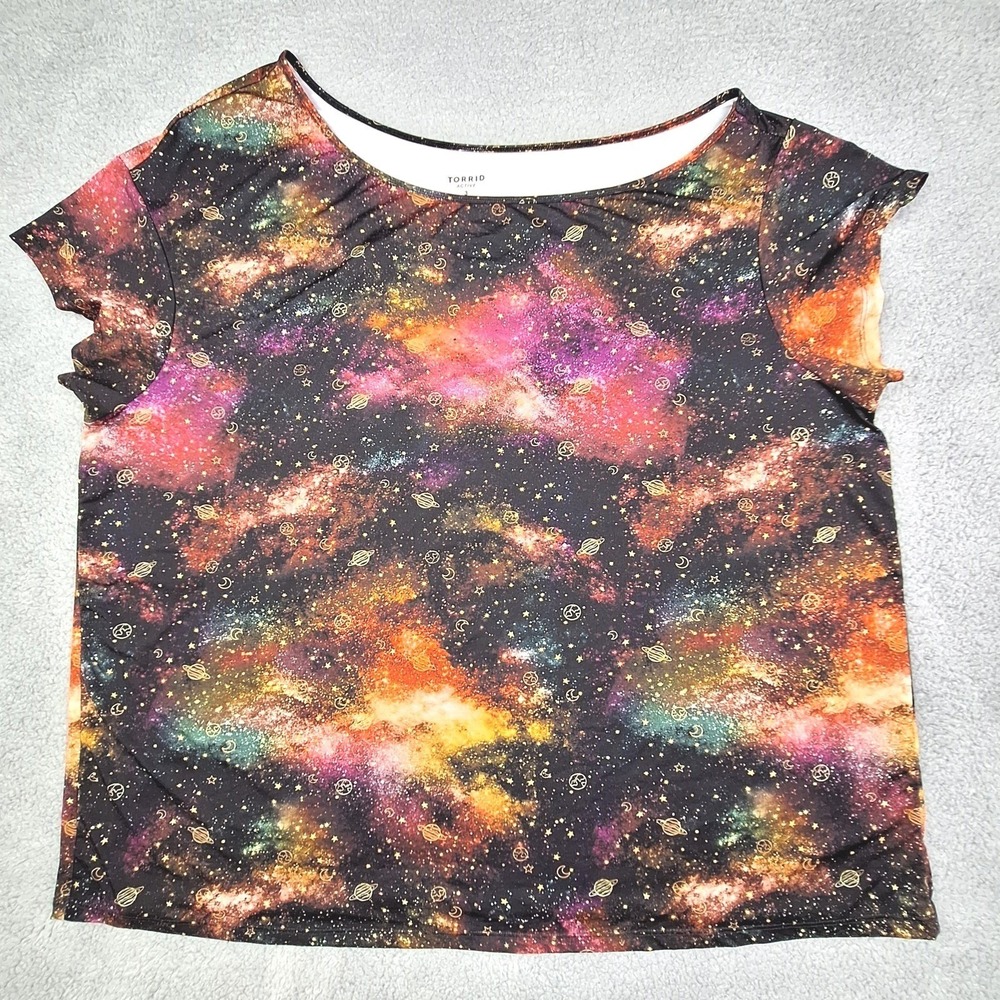 Torrid‎ Active Top Womens 3X Galaxy Space Print Stretch Celestial Whimsigoth